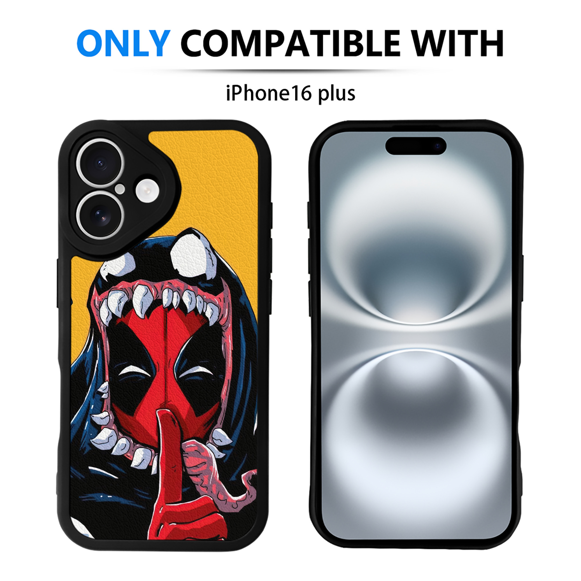 （画像用） Deadpool デッドプール 【iPhone 16シリーズ対応】シリコンスマホケース（レザー調） 材質：シリコン